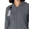 RENEW Knit Women’s Zip Hoodie Pewter side detail 1