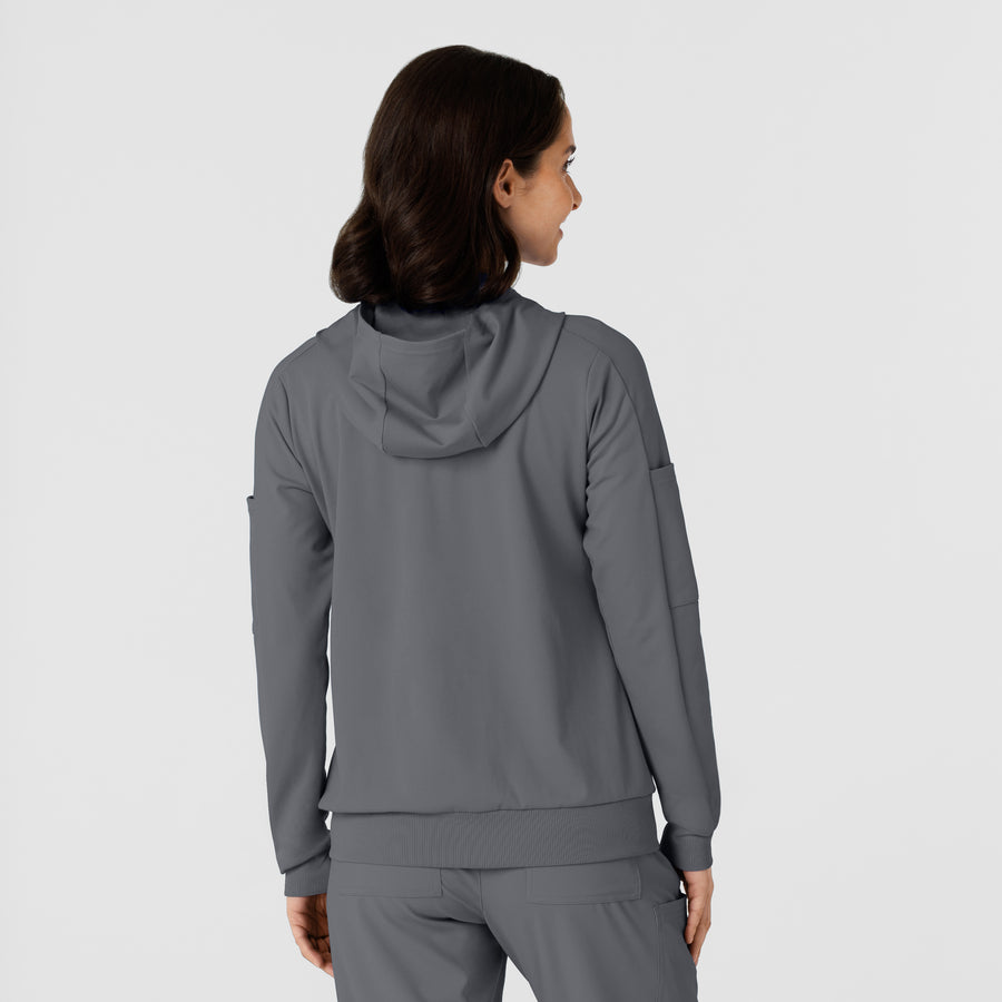 RENEW Knit Women’s Zip Hoodie Pewter back view