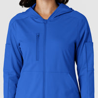 RENEW Knit Women’s Zip Hoodie Royal front detail