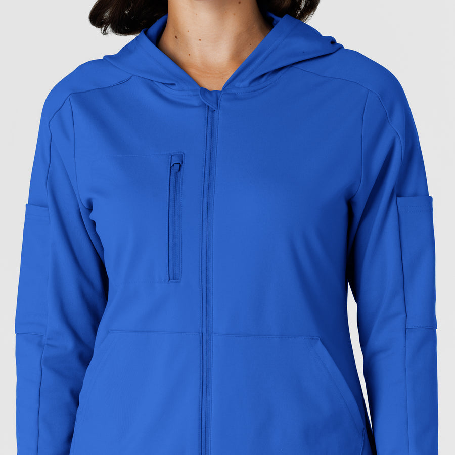 RENEW Knit Women’s Zip Hoodie Royal front detail