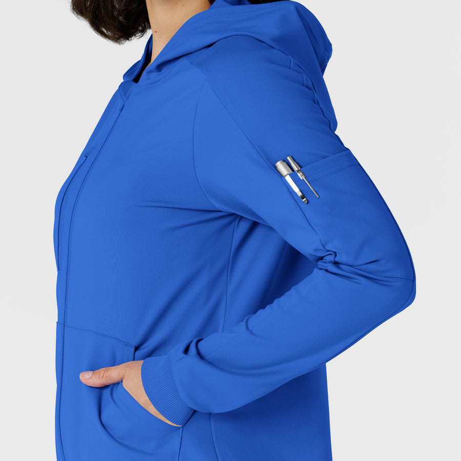 RENEW Knit Women’s Zip Hoodie Royal back detail