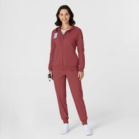 RENEW Knit Women’s Zip Hoodie Ruby full scrub set