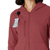 RENEW Knit Women’s Zip Hoodie Ruby side detail 1