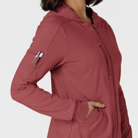 RENEW Knit Women’s Zip Hoodie Ruby side detail 2