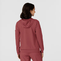 RENEW Knit Women’s Zip Hoodie Ruby back view