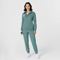 RENEW Knit Women’s Zip Hoodie Vintage Teal full scrub set