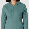 RENEW Knit Women’s Zip Hoodie Vintage Teal front detail
