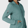 RENEW Knit Women’s Zip Hoodie Vintage Teal side detail 2