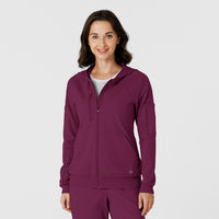 RENEW Knit Women’s Zip Scrub Hoodie Wine