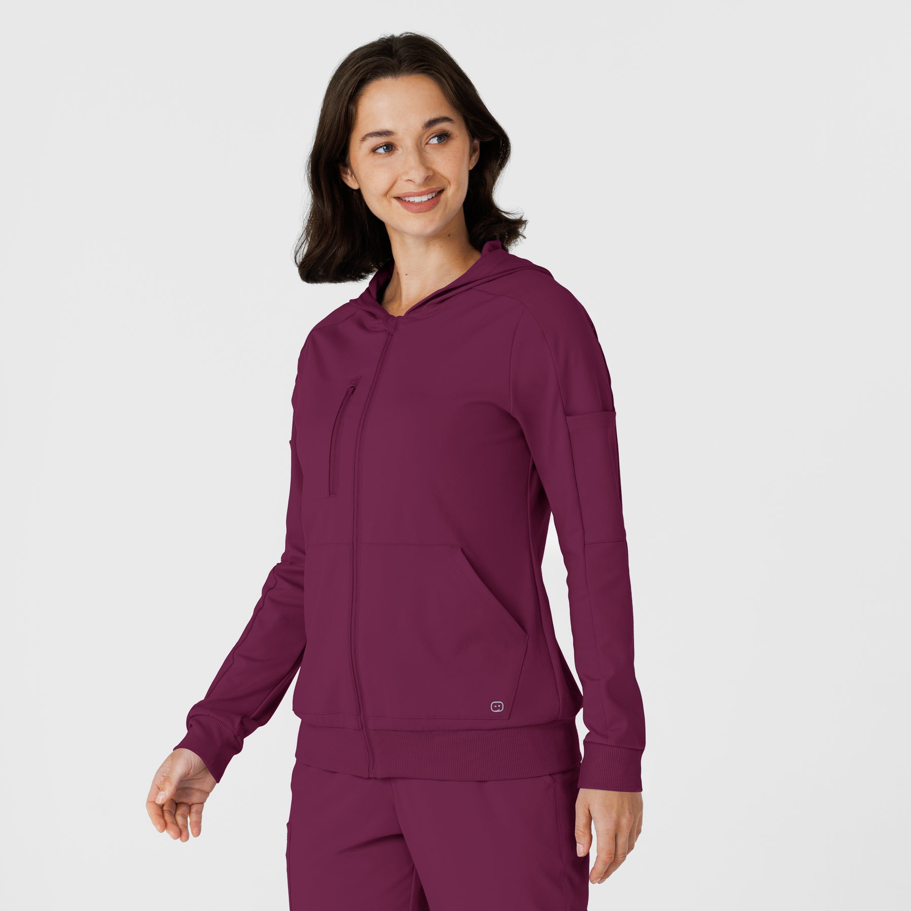RENEW Knit Women’s Zip Hoodie Wine side view