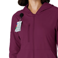 RENEW Knit Women’s Zip Hoodie Wine side detail 1