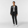 Layers Women's Blazer Short Lab Coat Black full scrub set