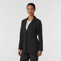 Layers Women's Blazer Short Lab Coat Black side view