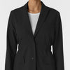 Layers Women's Blazer Short Lab Coat Black front detail