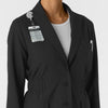 Layers Women's Blazer Short Lab Coat Black side detail 1