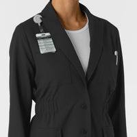 Layers Women's Blazer Short Lab Coat Black side detail 1