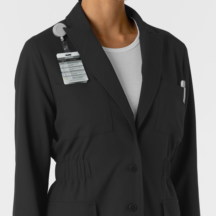 Layers Women's Blazer Short Lab Coat Black side detail 1