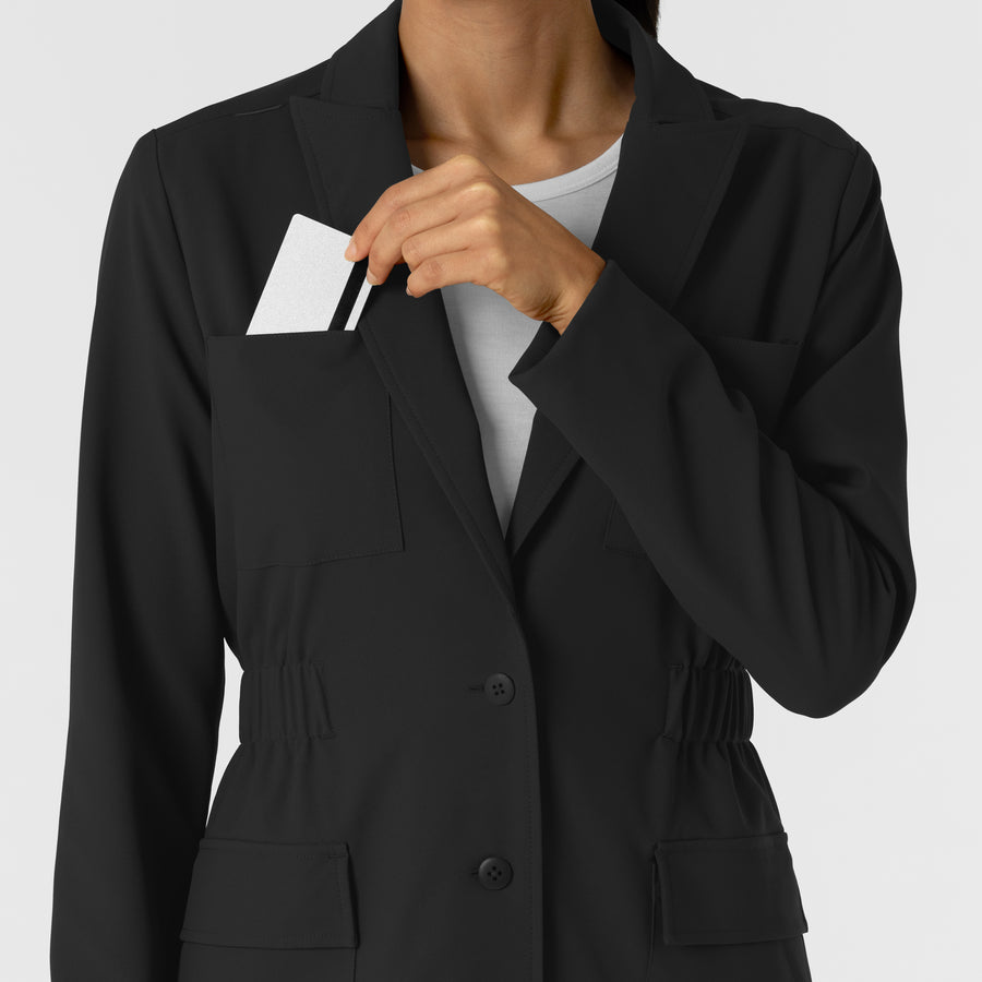 Layers Women's Blazer Short Lab Coat Black side detail 2