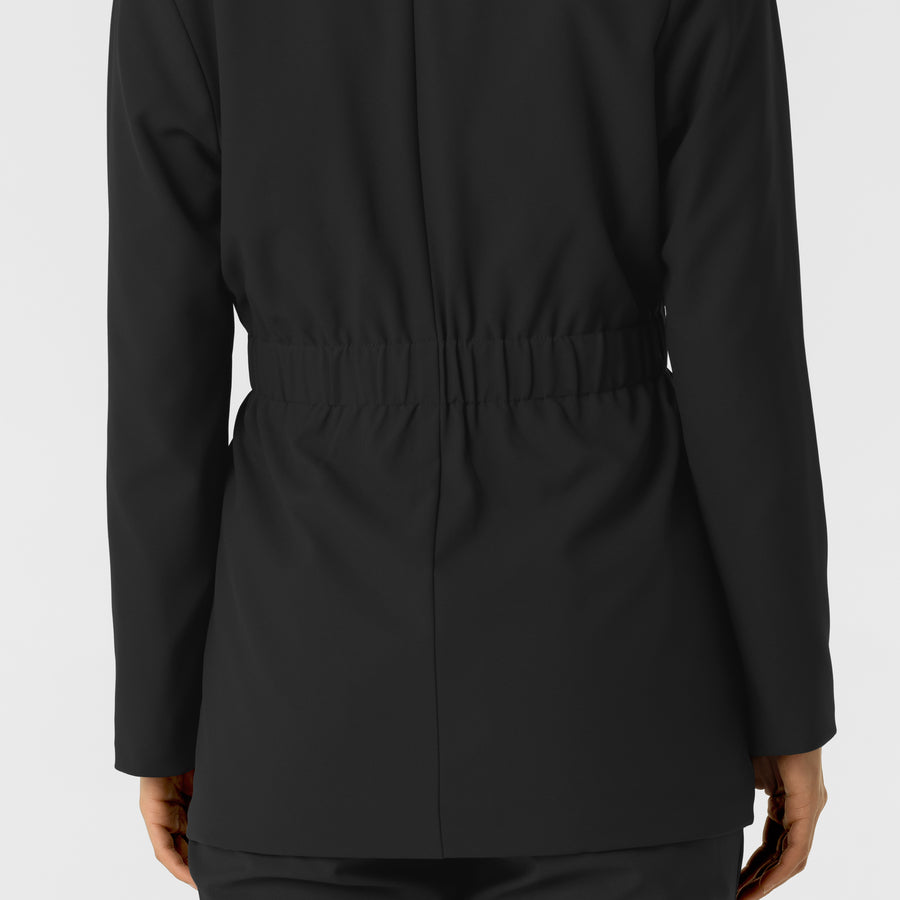 Women's Blazer Short Lab Coat - Black