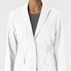 Layers Women's Blazer Short Lab Coat White front detail