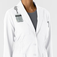 Layers Women's Blazer Short Lab Coat White side detail 1