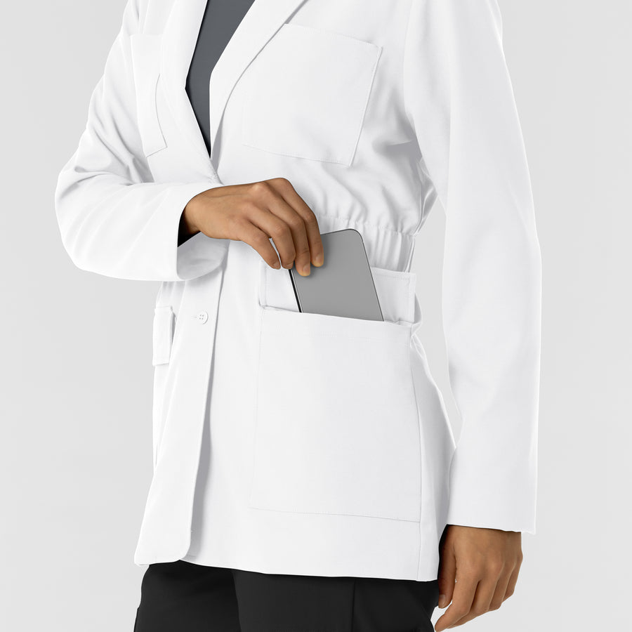 Layers Women's Blazer Short Lab Coat White back detail