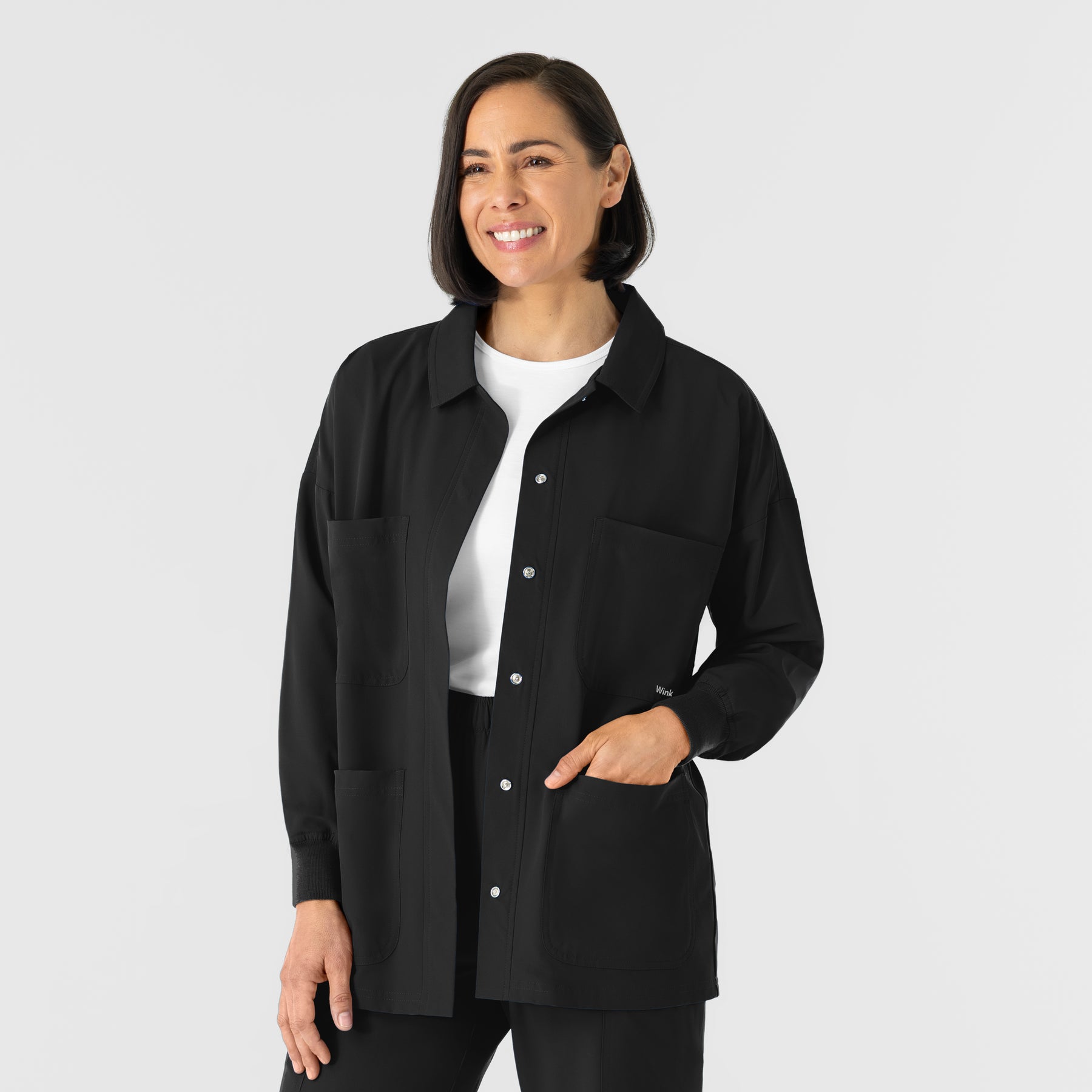 NURTUR Women’s Scrub Shirt Jacket Black