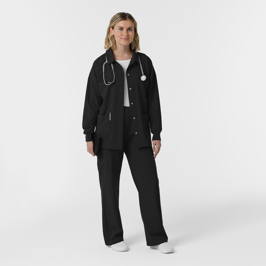 NURTUR Women’s Scrub Shirt Jacket - Black scrub set