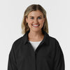 NURTUR Women’s Scrub Shirt Jacket - Black neckline