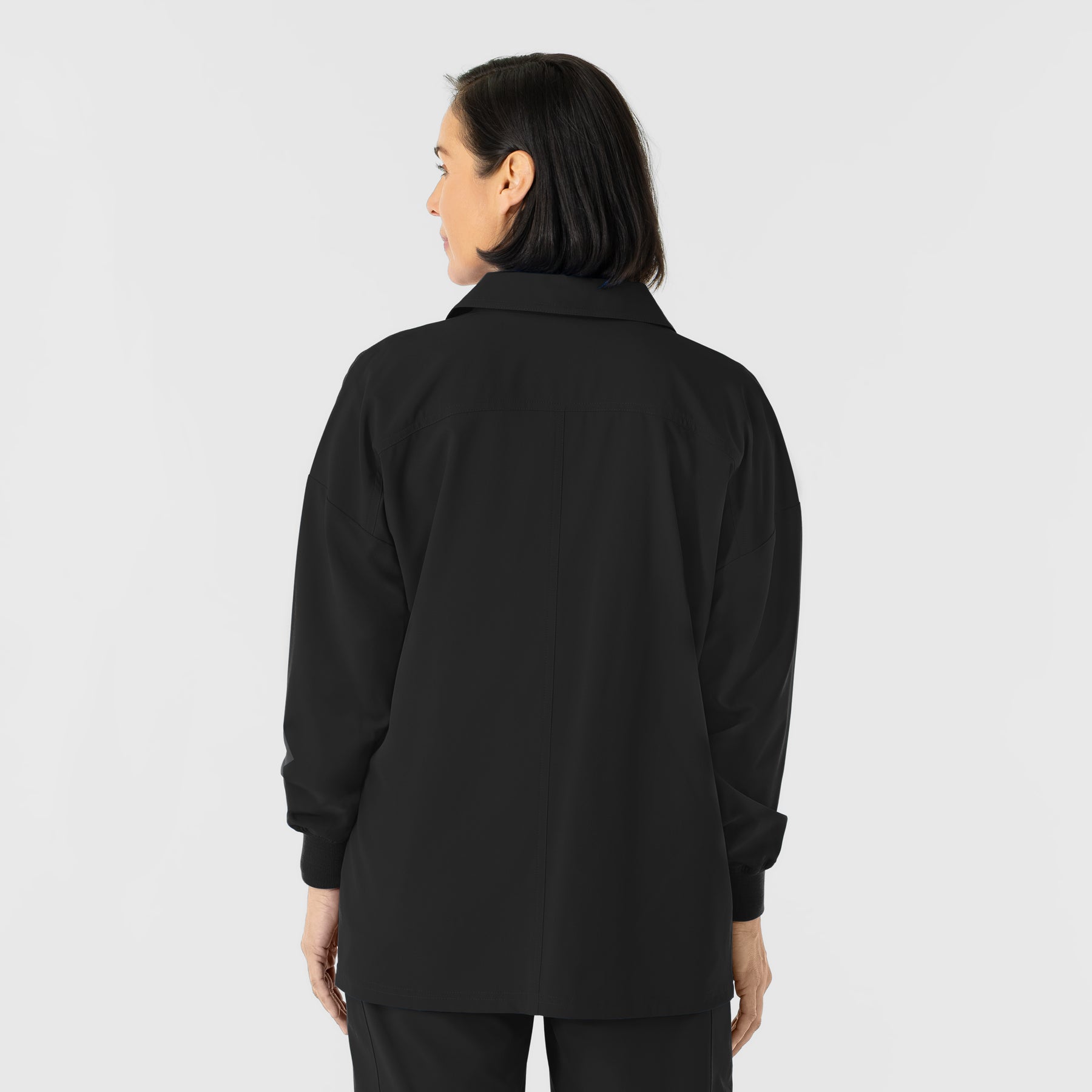 NURTUR Women’s Scrub Shirt Jacket Black back view
