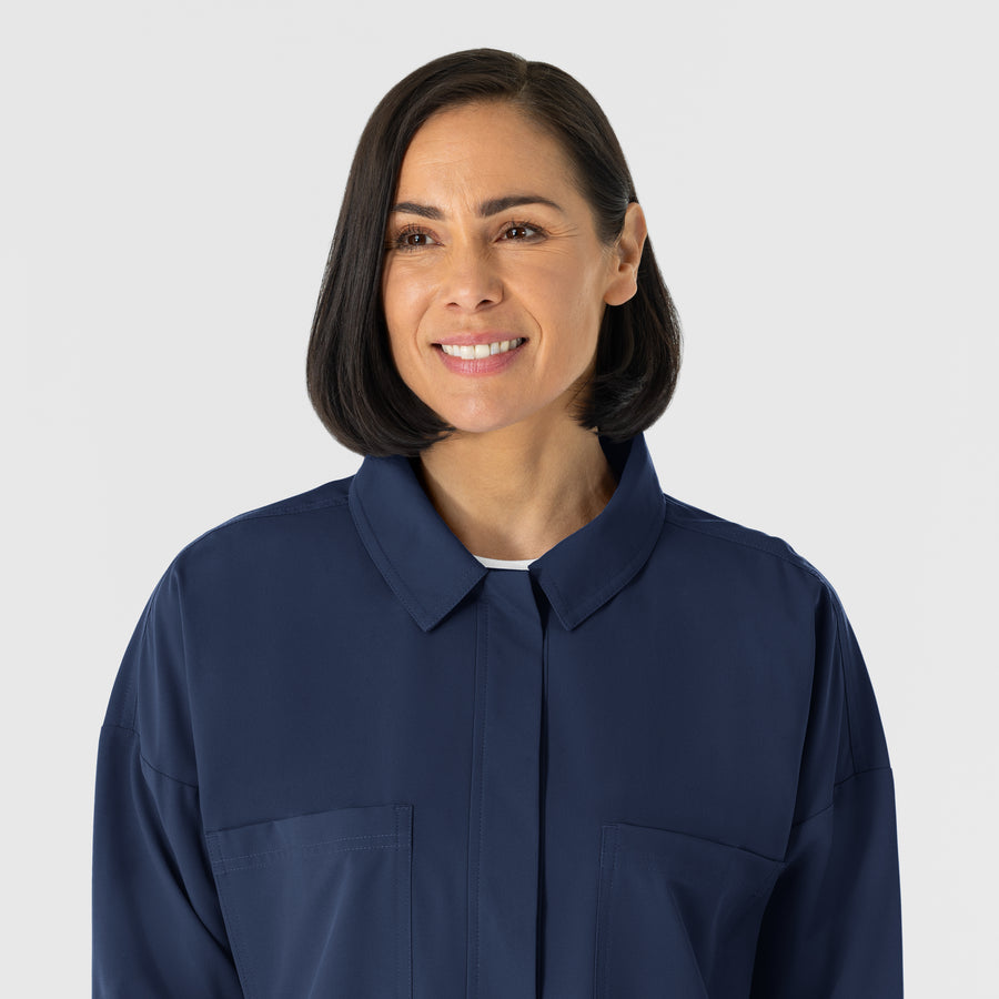 NURTUR Women’s Scrub Shirt Jacket Navy full scrub set