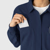 NURTUR Women’s Scrub Shirt Jacket Navy front detail