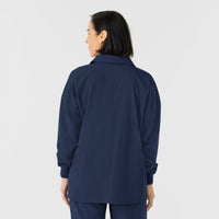 NURTUR Women’s Scrub Shirt Jacket Navy back view