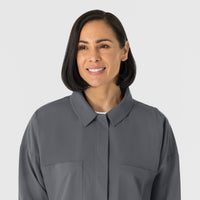 NURTUR Women’s Scrub Shirt Jacket Pewter full scrub set