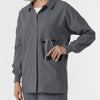 NURTUR Women’s Scrub Shirt Jacket Pewter front left pocket