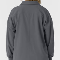 NURTUR Women’s Scrub Shirt Jacket Pewter back detail