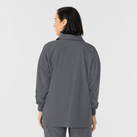NURTUR Women’s Scrub Shirt Jacket Pewter back view