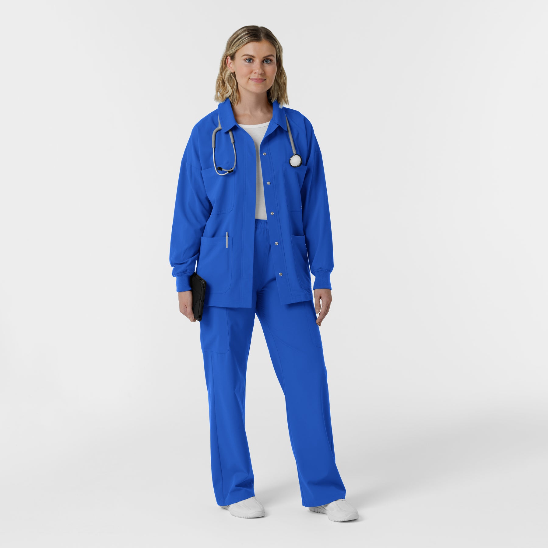 NURTUR Women’s Scrub Shirt Jacket royal scrub set