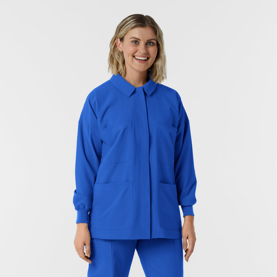 NURTUR Women’s Scrub Shirt Jacket royal side