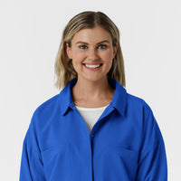 NURTUR Women’s Scrub Shirt Jacket royal neckline