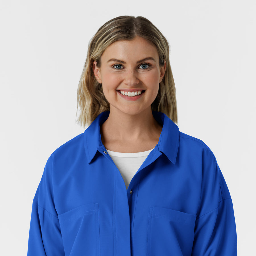 NURTUR Women’s Scrub Shirt Jacket royal neckline