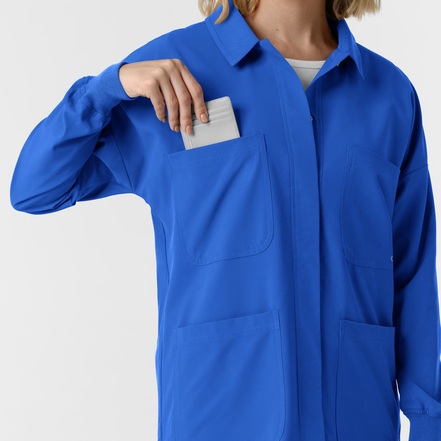 NURTUR Women’s Scrub Shirt Jacket royal chest pocket