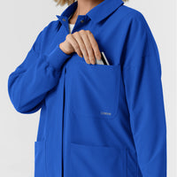 NURTUR Women’s Scrub Shirt Jacket royal left chest pocket