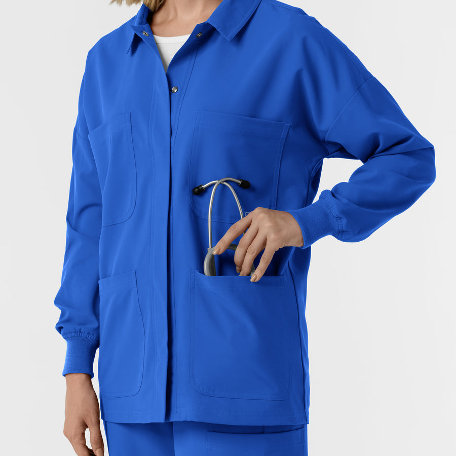  NURTUR Women’s Scrub Shirt Jacket royal left front pocket