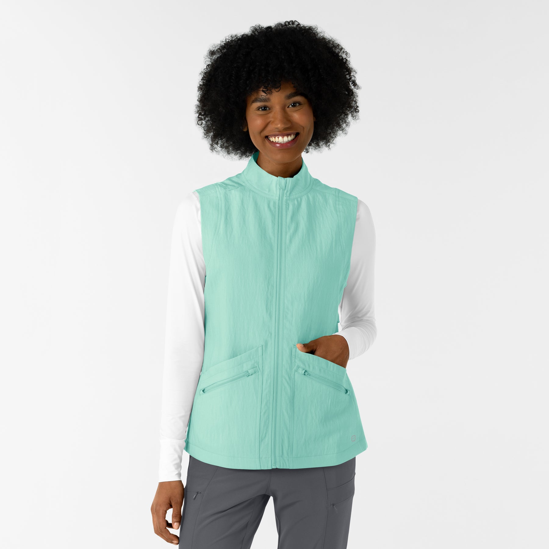 Layers Women's Everything Everywhere Scrub Vest Aruba Blue