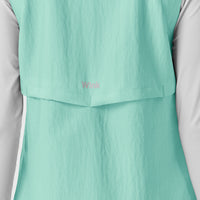 Layers Women's Everything Everywhere Scrub Vest Aruba Blue back detail
