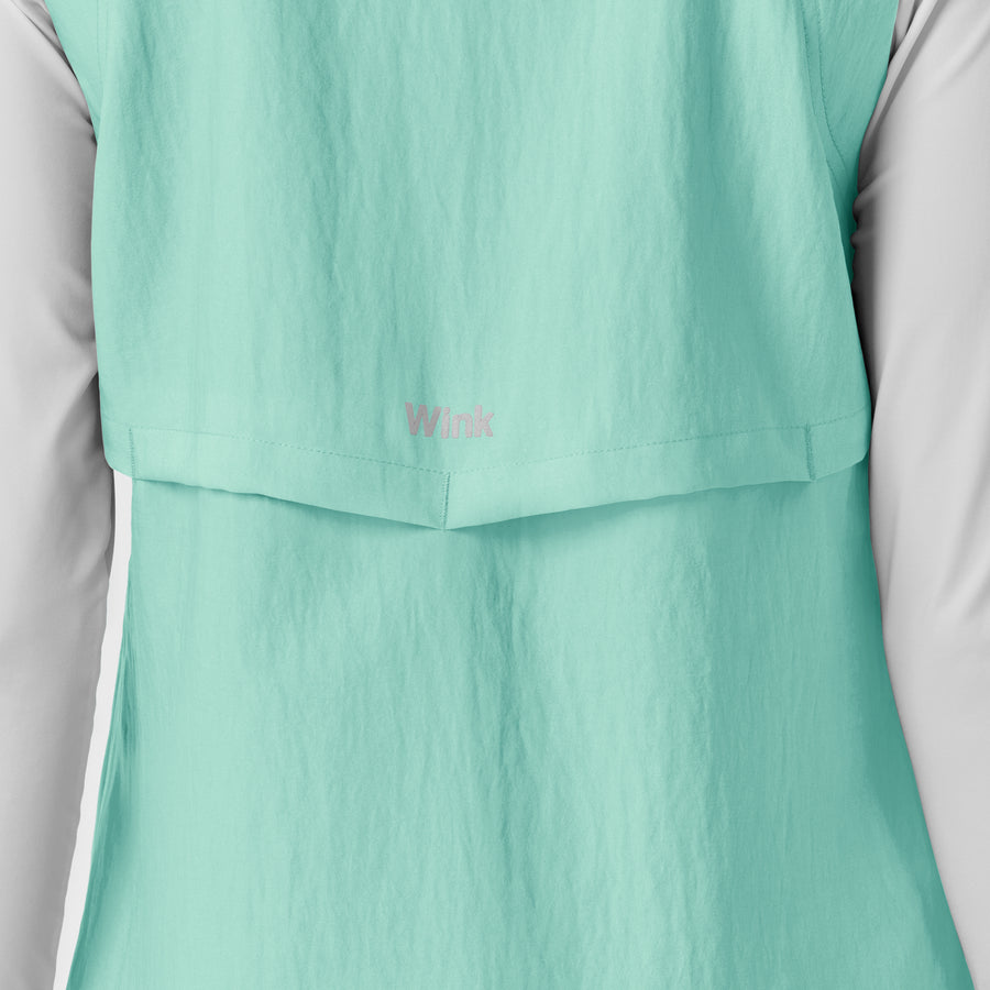 Layers Women's Everything Everywhere Scrub Vest Aruba Blue back detail