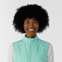 Layers Women's Everything Everywhere Scrub Vest Aruba Blue front detail