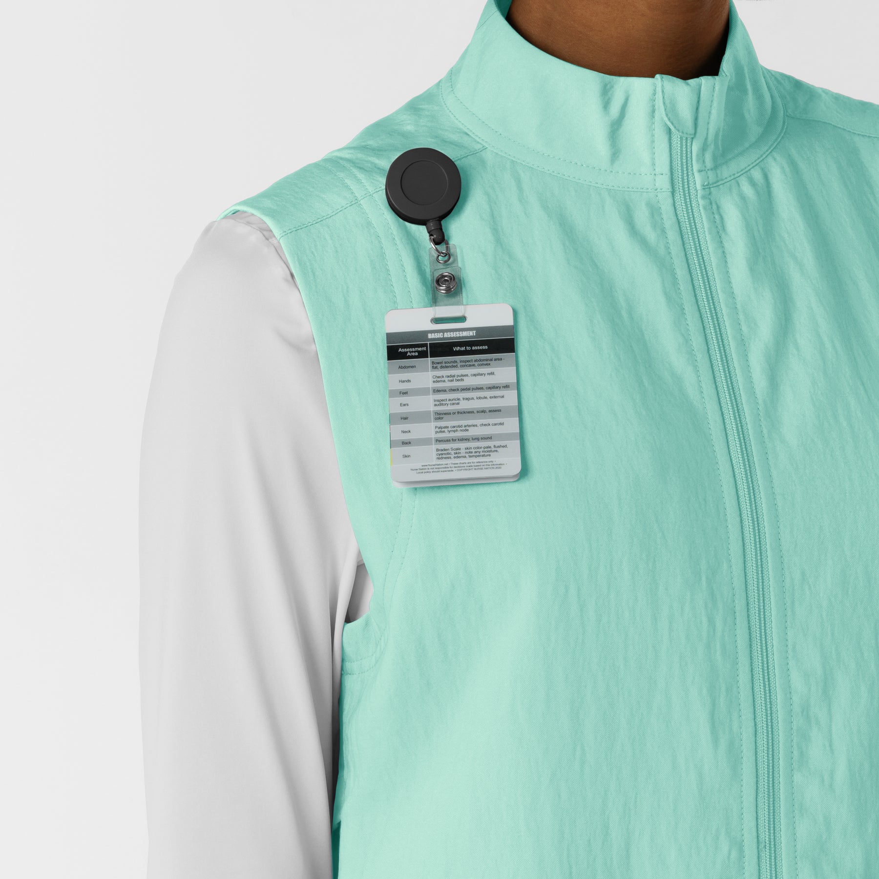 Layers Women's Everything Everywhere Scrub Vest Aruba Blue side detail 1