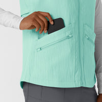 Layers Women's Everything Everywhere Scrub Vest Aruba Blue side detail 2